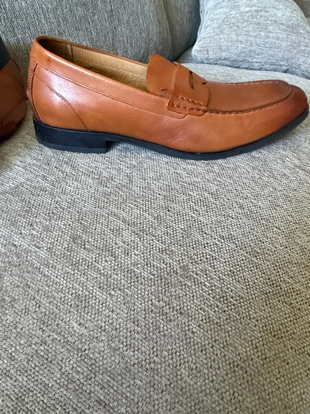 Vionic Men's Snyder Loafer in Cognac Brown Leather Size 13